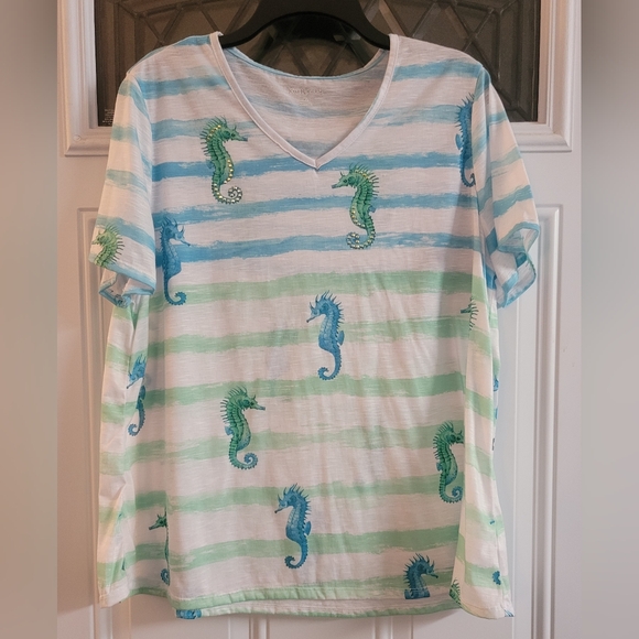NWT Kim Rogers Ladies Seahorse Top - Picture 1 of 3